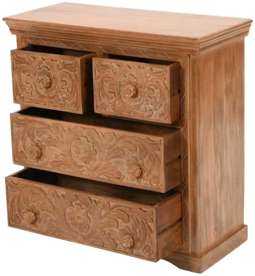Artwork 4 Drawer Chest - Brown, Mango Wood