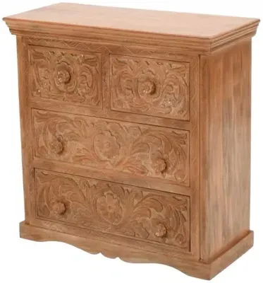 Artwork 4 Drawer Chest - Brown, Mango Wood