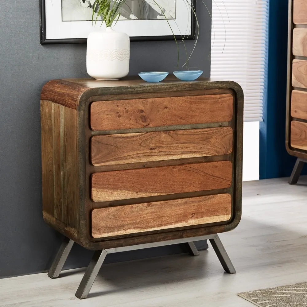 Aspen 4 Drawer Chest - Brown, Acacia Wood