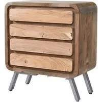 Aspen 4 Drawer Chest - Brown, Acacia Wood