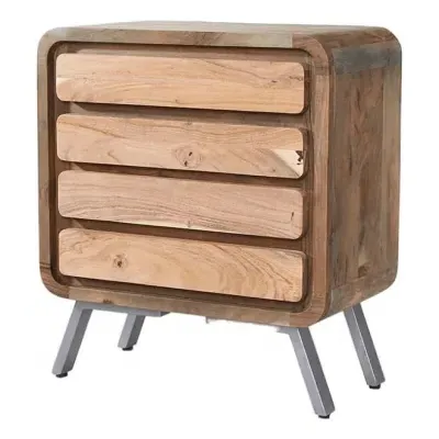 Aspen 4 Drawer Chest - Brown, Acacia Wood