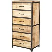 Bhuj 6 Drawer Chest - Natural, Wood