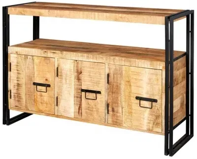 Bhuj Industrial 3 Door Sideboard - Natural, Wood image