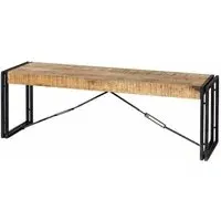 Bhuj Industrial Wooden Dining Bench - Natural