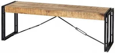 Bhuj Industrial Wooden Dining Bench - Natural image