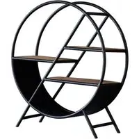 Bhuj Round Shelving Unit - Brown, Metal