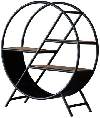Bhuj Round Shelving Unit - Brown, Metal image