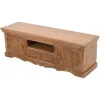 Carved Mango Wood 140cm TV Unit - Brown
