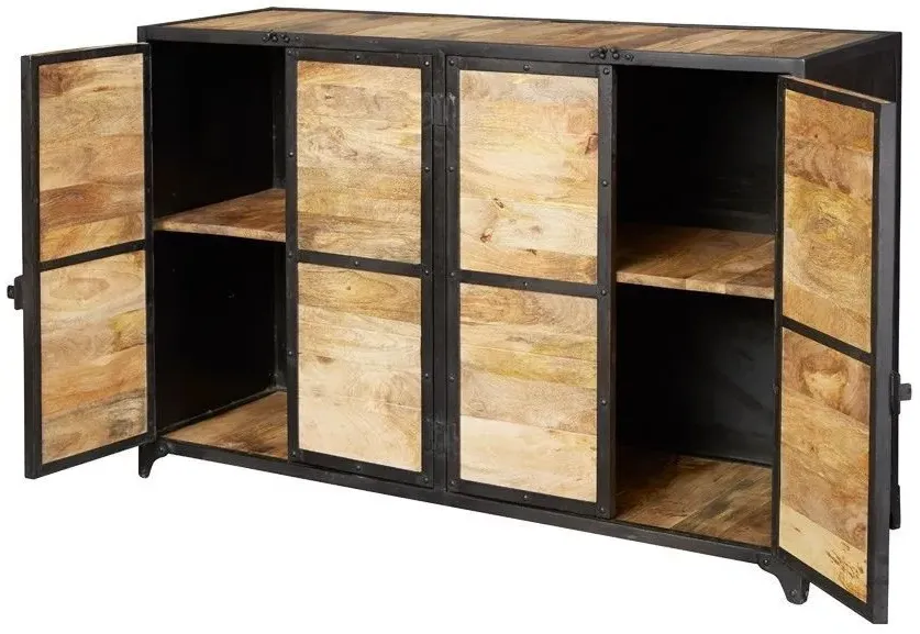 Chamba Wood and Iron 140cm Medium Sideboard - Brown