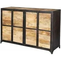 Chamba Wood and Iron 140cm Medium Sideboard - Brown