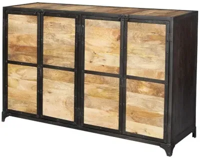 Chamba Wood and Iron 140cm Medium Sideboard - Brown