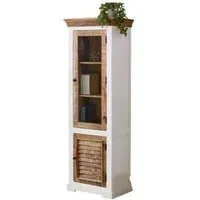 Coastal Narrow Display Cabinet - White, Wood
