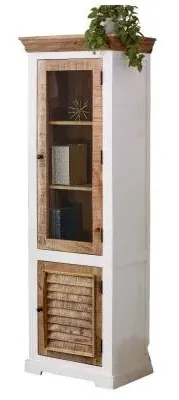 Coastal Narrow Display Cabinet - White, Wood image