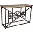Coorg Industrial Console Table with Wheels - Brown, Wood