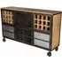 Coorg Wine Rack Sideboard on Wheels - Iron, Wood