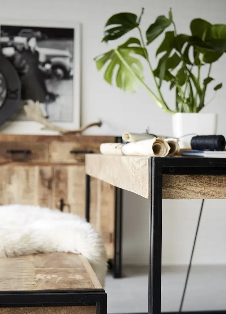 Cosmo Industrial 6-Seater Dining Table - Natural