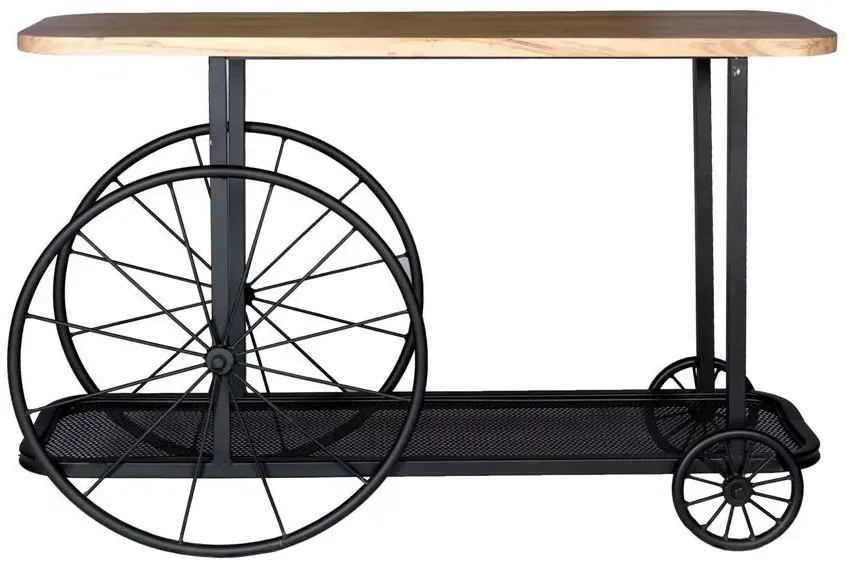 Craft Wheel Console Table - Brown, Black