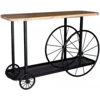 Craft Wheel Console Table - Brown, Black