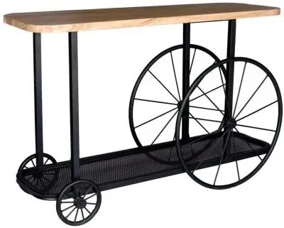 Craft Wheel Console Table - Brown, Black image