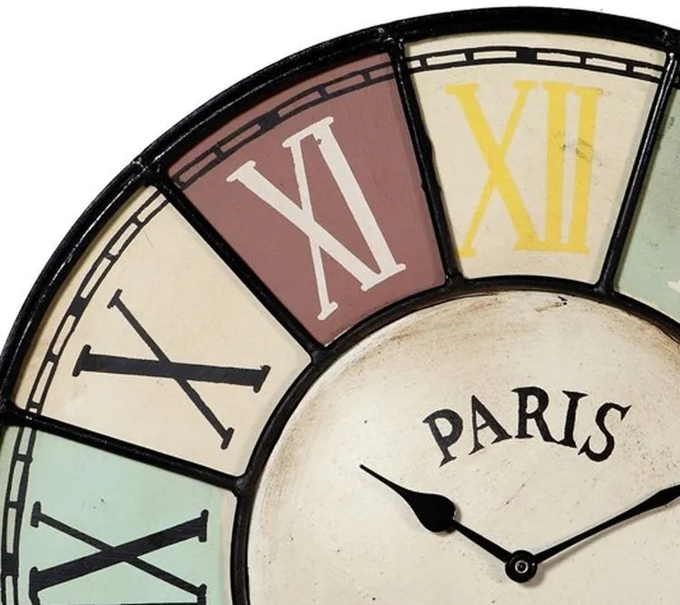 Croix Round Wall Clock - Black, Metal