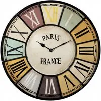 Croix Round Wall Clock - Black, Metal
