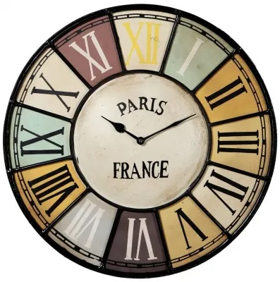 Croix Round Wall Clock - Black, Metal