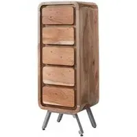 Dalhousie 5 Drawer Narrow Chest - Brown, Acacia Wood