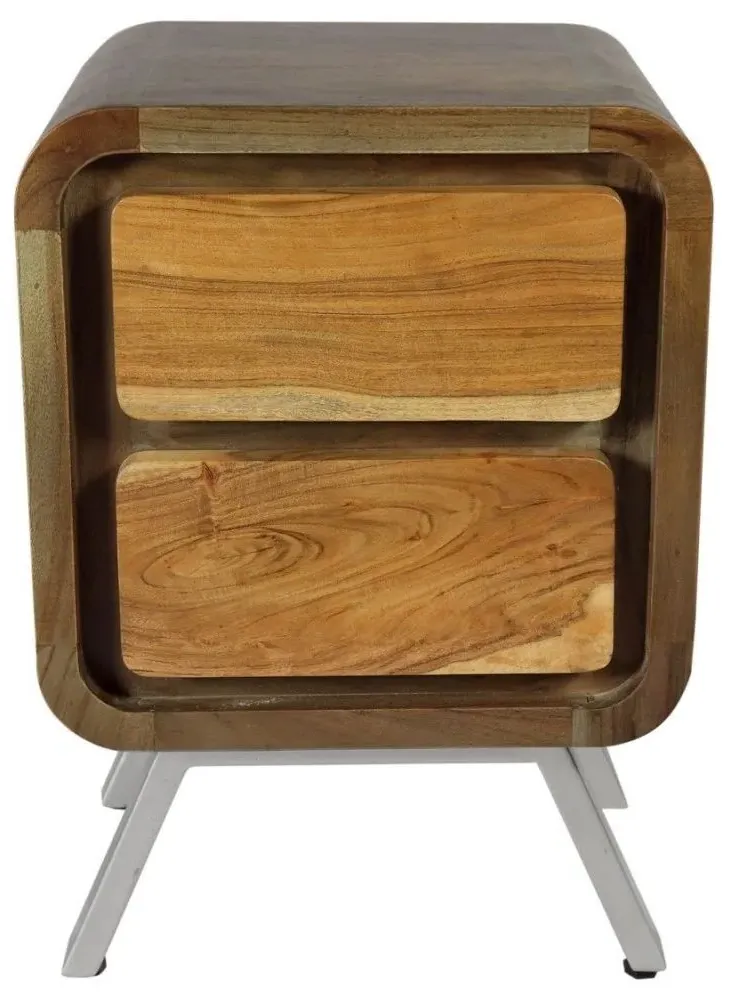 Dalhousie Industrial Lamp Table - Brown, Acacia Wood