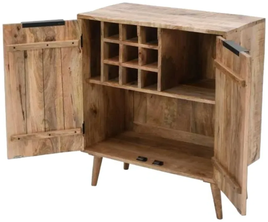 Dispur 2 Door Drinks Cabinet - Brown, Mango Wood