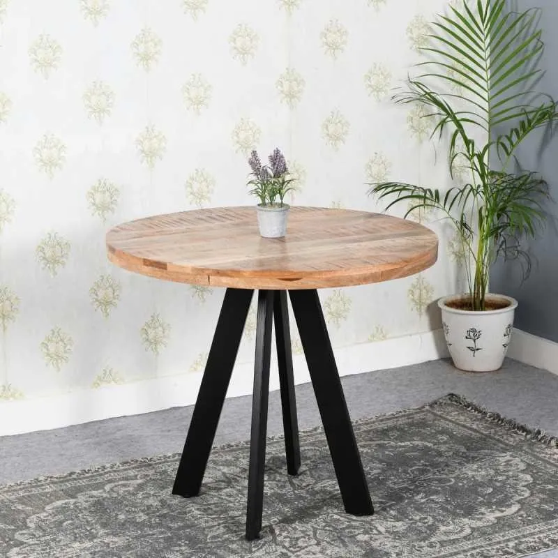 Dispur 2 Seater Round Dining Table - Brown, Mango Wood