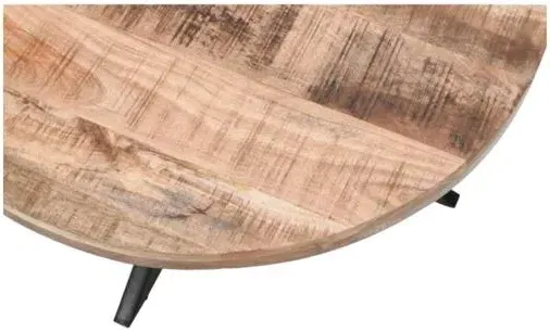 Dispur 80cm Round Coffee Table - Brown, Mango Wood