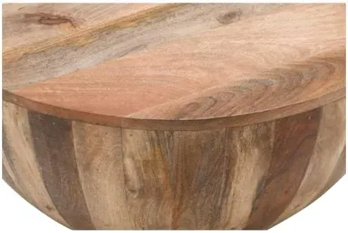 Dispur Drum Coffee Table - Brown, Mango Wood