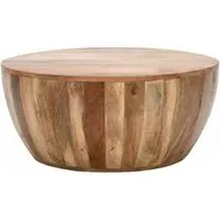 Dispur Drum Coffee Table - Brown, Mango Wood