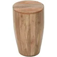 Dispur Drum Side Table - Brown, Mango Wood