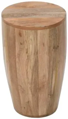 Dispur Drum Side Table - Brown, Mango Wood image