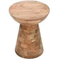 Dispur Round Side Table - Brown, Mango Wood