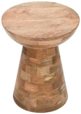 Dispur Round Side Table - Brown, Mango Wood