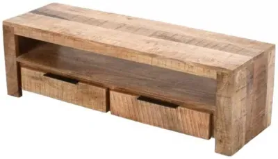 Dispur Solid Mango Wood 130cm TV Unit - Brown image