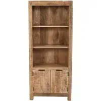 Dispur Solid Mango Wood Bookcase with Cupboard - Brown