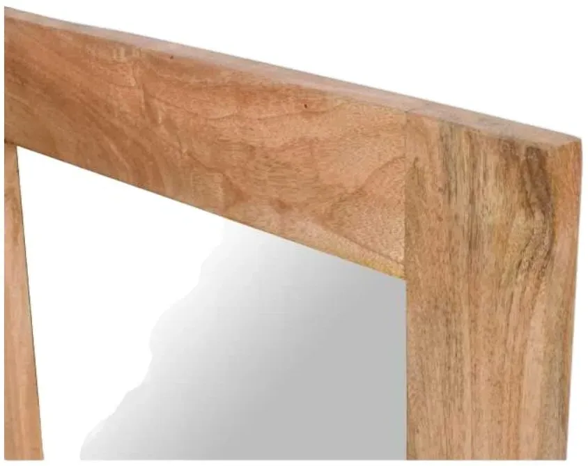 Dispur Solid Mango Wood Wall Mirror - Brown