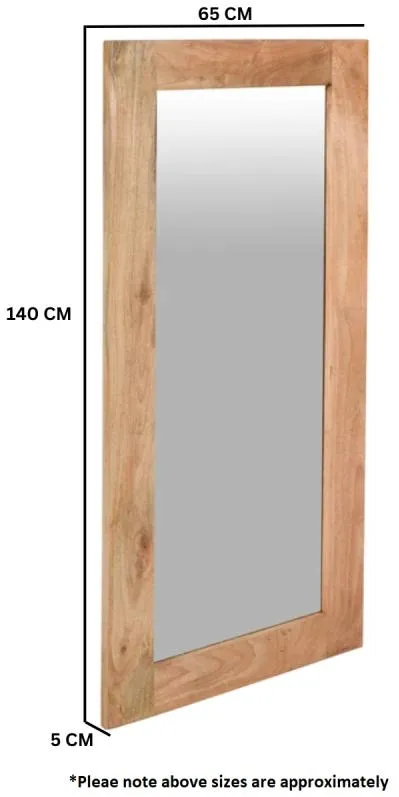 Dispur Solid Mango Wood Wall Mirror - Brown