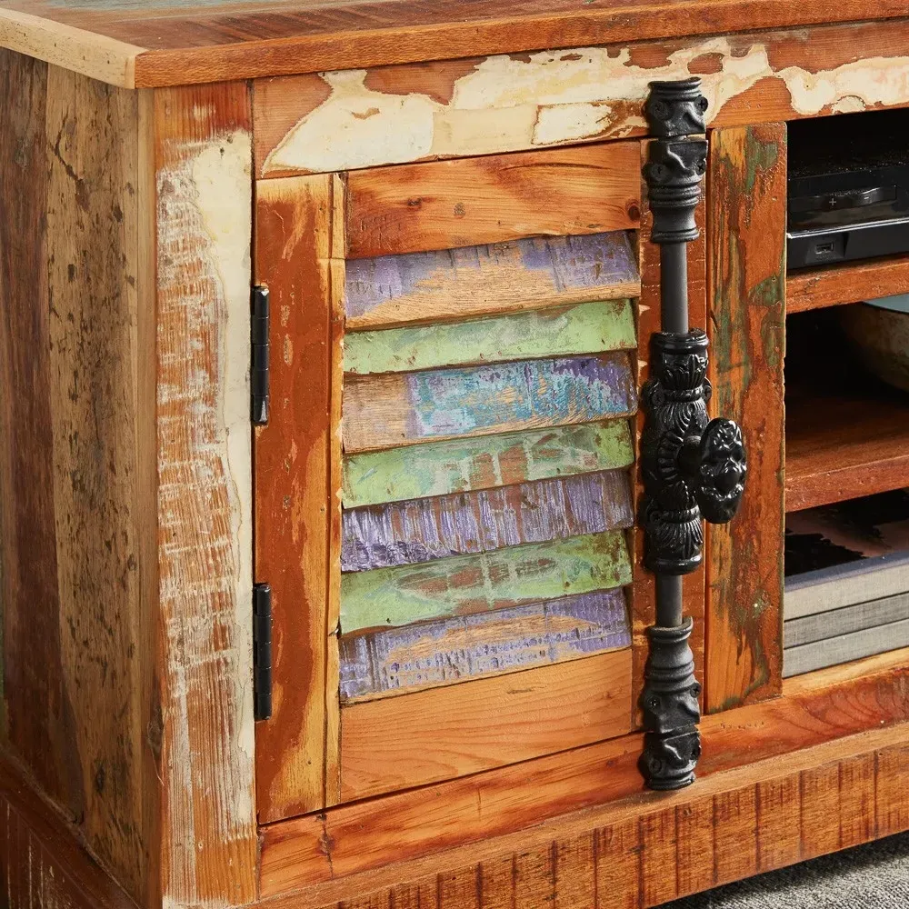 Diu 125cm TV Unit - Brown, Reclaimed Wood