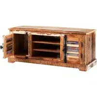 Diu 125cm TV Unit - Brown, Reclaimed Wood
