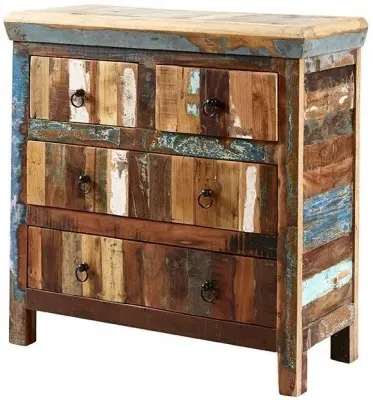 Diu 2+2 Drawer Chest - Brown, Reclaimed Wood image