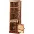 Diu Narrow Bookcase with Cupboard - Brown, Reclaimed Wood