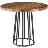 Diu Reclaimed Wood Round 2-Seater Dining Table - Brown