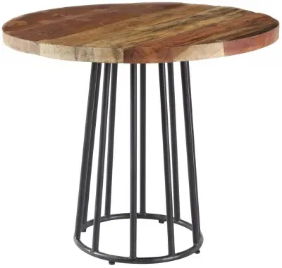 Diu Reclaimed Wood Round 2-Seater Dining Table - Brown