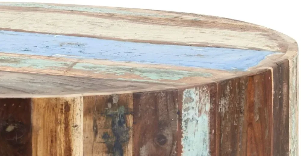 Diu Round Coffee Table - Brown, Reclaimed Wood