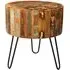 Diu Round Side Table - Brown, Reclaimed Wood