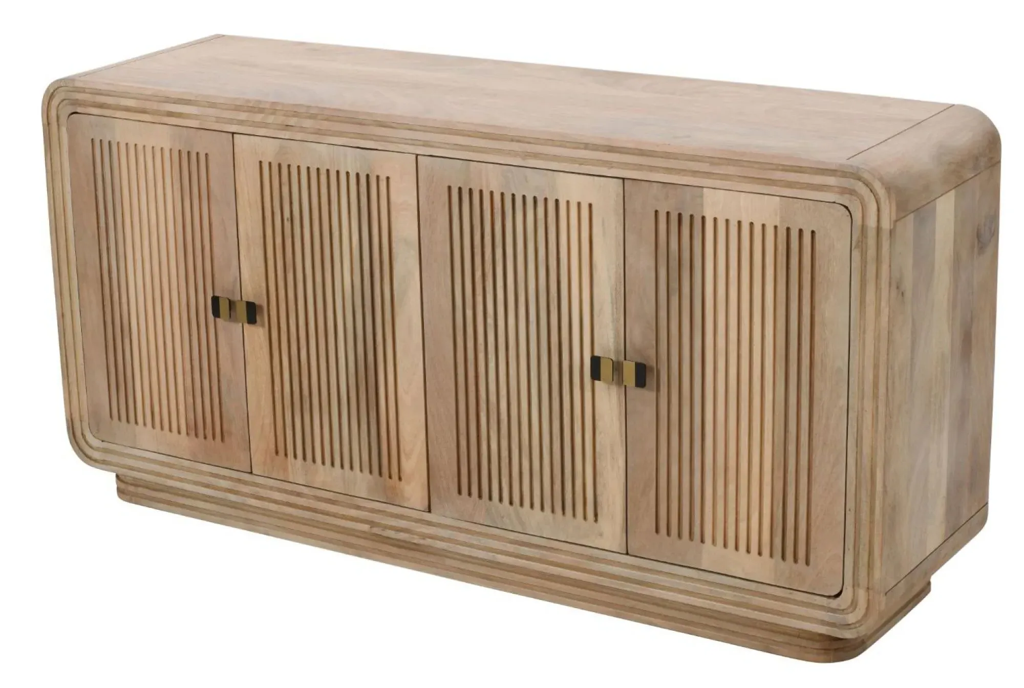 Hanover Large Ribbed Carved Sideboard - Natural Oak, Mango Wood